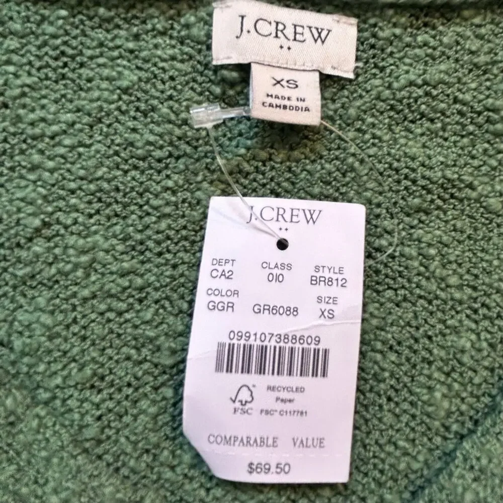 J Crew | NWT Green Beach V-Neck Knit Tank Top Size XS